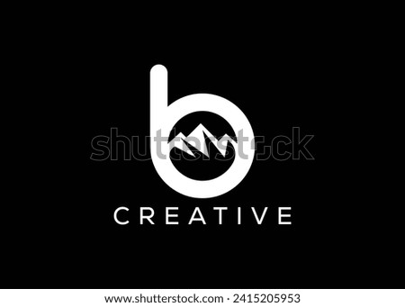 Minimal Letter B mountain logo design vector template. Initial Letter B hill vector logo Stock fotó © 