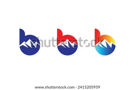 Minimal Letter B mountain logo design vector template. Initial Letter B hill vector logo Stock fotó © 