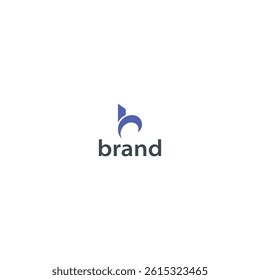 Minimal Letter B with Wave Brand Logo on White Background