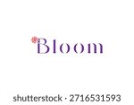 Minimal Letter Bloom Wordmark Logo Template on White Background