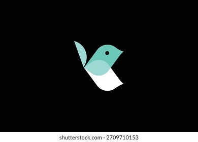 Logotipo mínimo del pájaro de la letra C en el fondo blanco