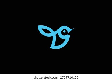 Minimal Letter C Bird Logo on White Background