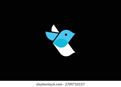 Logotipo mínimo del pájaro de la letra C en el fondo blanco