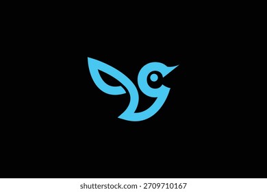 Minimal Letter C Bird Logo on White Background