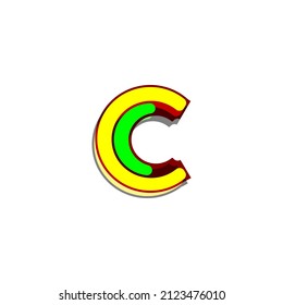 Color completo del logotipo de la letra mínima C