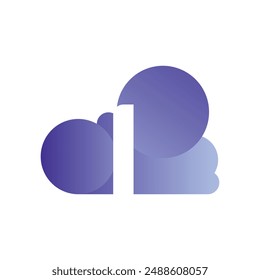 Minimal Letter I cloud logo vector template