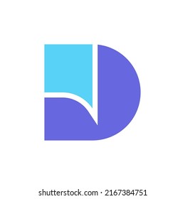 Minimal letter D chat bubble logo design