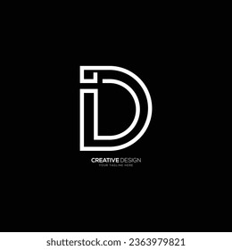 Minimal letter i d line art elegant logo