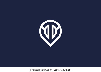 Minimaler Buchstabe dd mit Standort Logo Symbol Design Vektor Vorlage	
