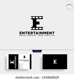 minimal letter E cinema simple logo template vector illustration icon element