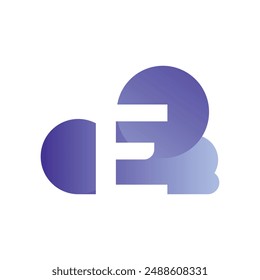 Minimal Letter E cloud logo vector template