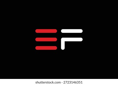 Letra mínima E F Plantilla del logotipo del monograma
