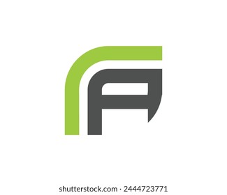 Diseño de Plantilla de logotipo de hoja de fa letra mínima