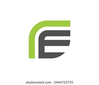 Minimal letter fe leaf shape logo template design