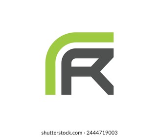 Minimal letter fr leaf logo template design