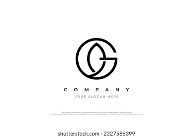 Minimal Letter G Leaf Logo Design Vector