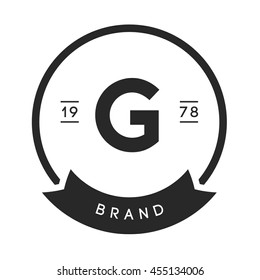 Minimal Letter G Logo. Vintage insignia or logotype.Business sign, identity, label, badge, Cafe, Hotel. Vector illustration