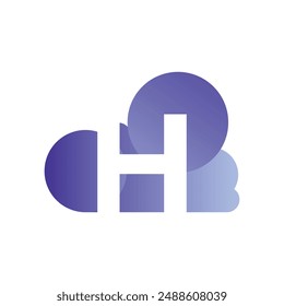 Minimal Letter H cloud logo vector template