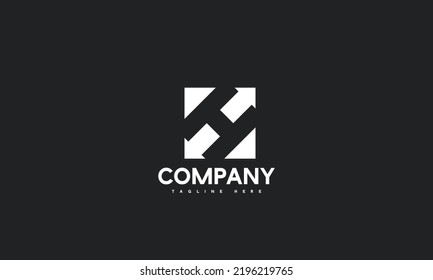minimal letter H logo template
