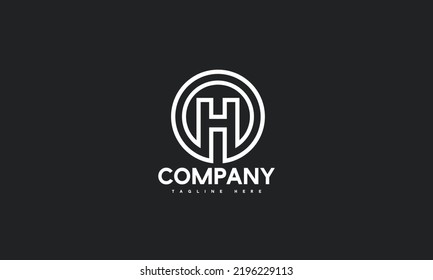 minimal letter H logo template