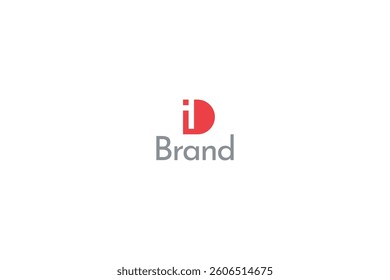 Minimal Letter ID logo design with white background. 