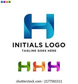 Plantilla de diseño de logotipo H inicial de carta mínima. Ilustración del logotipo del vector