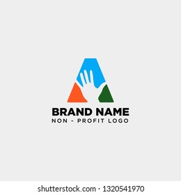 minimal A letter, initial hand logo template vector illustration icon element