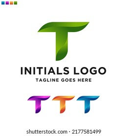  Plantilla de diseño de logotipo T inicial de letra mínima. Ilustración del logotipo del vector