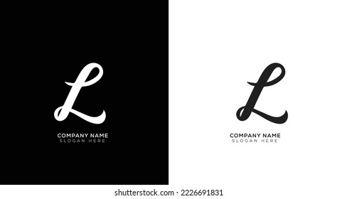 minimal letter L black and white logo