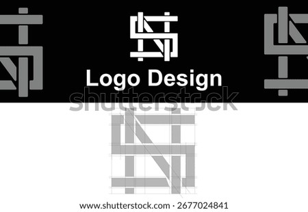 Minimal Letter logo design HSN
