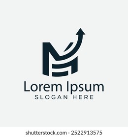 Minimal Letter M Arrow logo design concept  illustration. abstract modern m arrow design template.