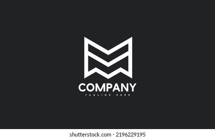 plantilla de logotipo M de letra mínima