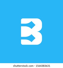 Minimal letter mark B with arrow or sword logo concept.