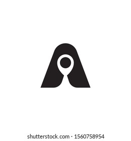 Minimal letter mark initial A with location or placeholder silhouette logo concept.