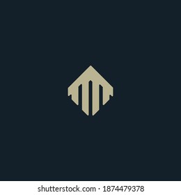 Diseño de logotipo MN de carta mínima, diseño elegante profesional elegante elegante e impresionante diseño de logotipo de iónico alfabético a base de objetos artísticos