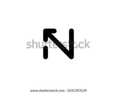 minimal letter N arrow logo design