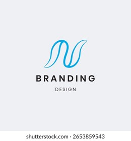 Minimal letter "N", designed with modern logo.