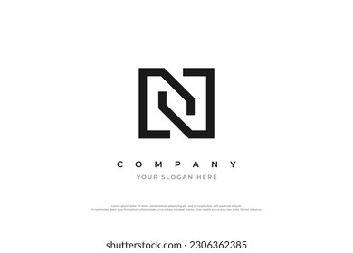 Vector de diseño de logotipo N de letra mínima