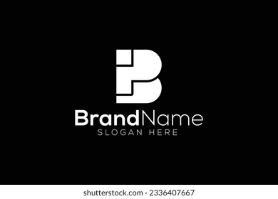 Letra mínima P B i plantilla vectorial de diseño de logotipo