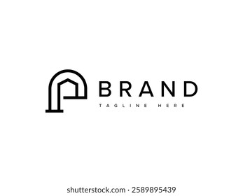 minimal letter P home logo design