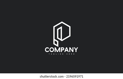 plantilla de logotipo de letra P mínima