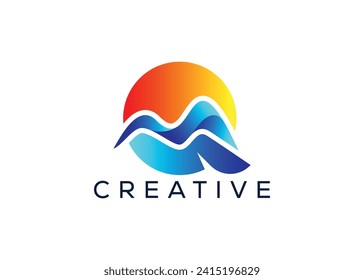 Minimal Letter Q mountain logo design vector template. Initial Letter Q hill vector logo.