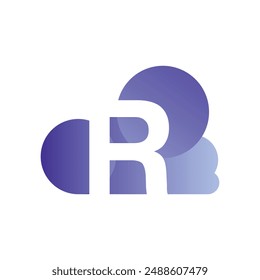 Minimal Letter R cloud logo vector template