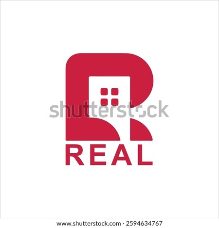 Minimal letter RA, AR or R real estate house logo template