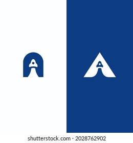 Minimal A Letter Rocket Logo Design