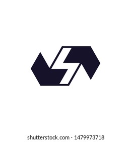 Minimal letter S with Arrow shape, Switch icon, symbol, logo .vector