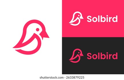 Minimal letter S Bird icon creative logo design template