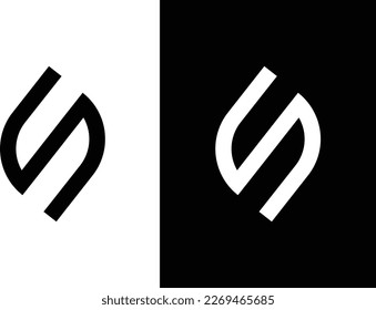 Diseño del logotipo de la letra mínima S de hoja