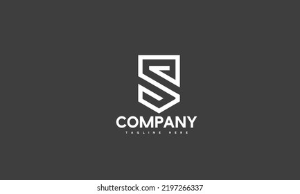 minimal letter S logo template
