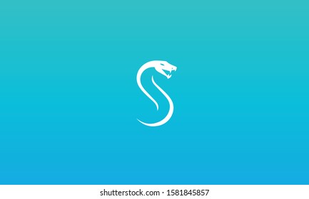 Minimal letter S in a snake shape monogram 